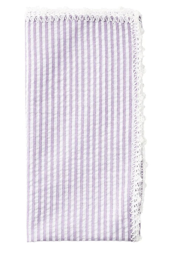 Seersucker Dinner Napkins, Set of 4 - Cloth Napkins