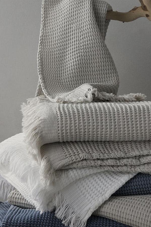 Silver Gray Waffle Hand Towel